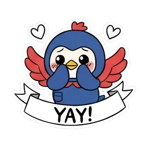 手持莲花 Blue Bird Doodle Adventures sticker for expressive chats and social replies.