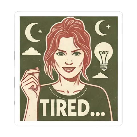 思考有主意 Vintage Vixen Vibes sticker for expressive chats and social replies.