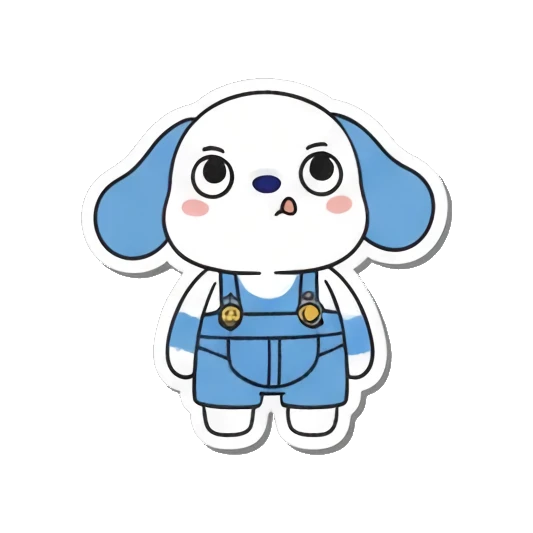 Puppy looking curious Little Scientist Puppy sticker for expressive chats and social replies.
