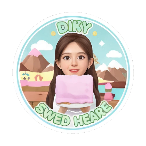 Girl holding a square cake, 'SWEET HEART' text, loving. Sweet Girl Daily Life sticker for expressive chats and social replies.