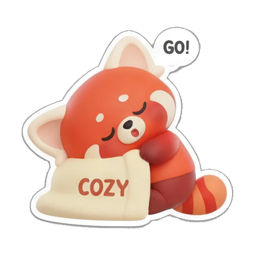 Red panda crying with ice cream Red Panda Daily Vibes sticker for expressive chats and social replies.