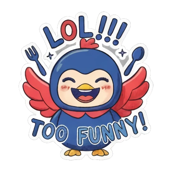 大笑LOL表情 Blue Birdie Moods sticker for expressive chats and social replies.