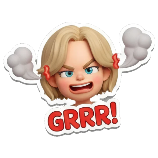 可爱眨眼的女孩 Blonde Girl Daily Vibes sticker for expressive chats and social replies.