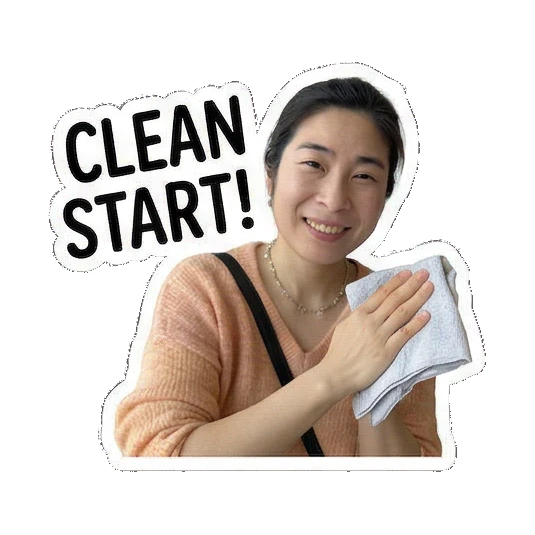 Cleaning for a fresh start Joyful Lunar New Year Moments sticker for expressive chats and social replies.