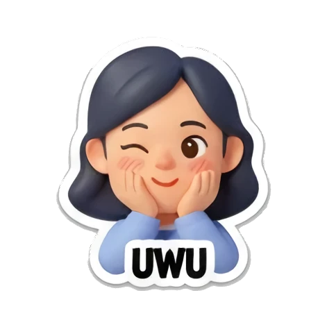 卖萌的少女说UWU Cheerful Girl Daily Life sticker for expressive chats and social replies.
