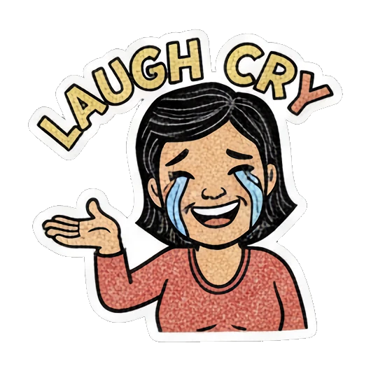 妈妈边笑边哭 Cheerful Mom Daily Life sticker for expressive chats and social replies.