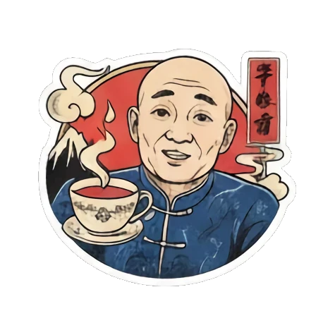 大叔打电话手势 Bald Uncle Lunar New Year sticker for expressive chats and social replies.