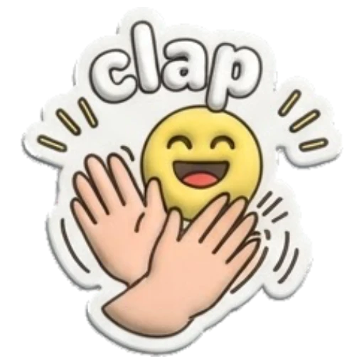 Hands clapping with a happy face icon Puffy Girl Daily Vibes sticker for expressive chats and social replies.