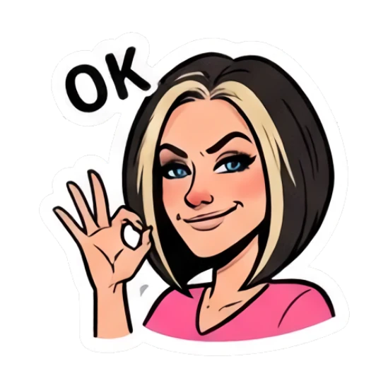 Girl making OK gesture with confident smile Sassy Girl Daily Vibes sticker for expressive chats and social replies.