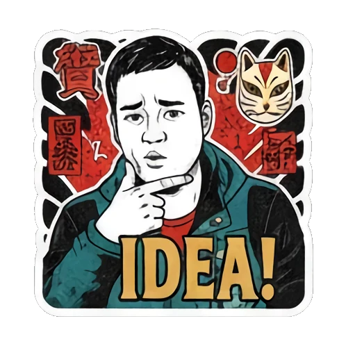 Happy GREAT approval Ukiyo-e Guy's Moods sticker for expressive chats and social replies.