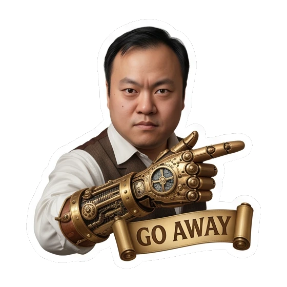 man wearing cool glasses Steampunk Gentleman Adventures sticker for expressive chats and social replies.