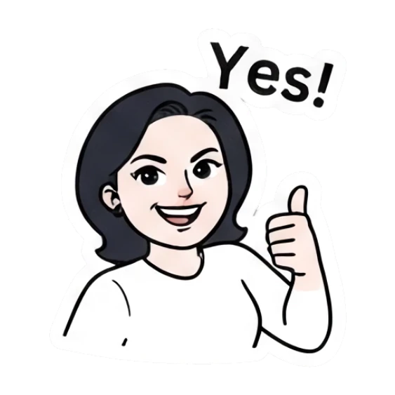 Cheerful woman giving a thumbs up saying Yes Daily Life of a Modern Girl sticker for expressive chats and social replies.