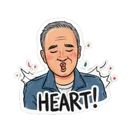 Cheering man with happy expression Cheerful Grandpa Daily Life sticker for expressive chats and social replies.