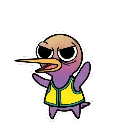 小鸟挥手，头顶HI气泡，表示问候 Funny Bird Daily Life sticker for expressive chats and social replies.