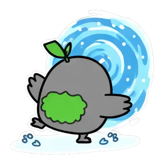 转圈眩晕的小鸟 Cute Leaf Bird Expressions sticker for expressive chats and social replies.