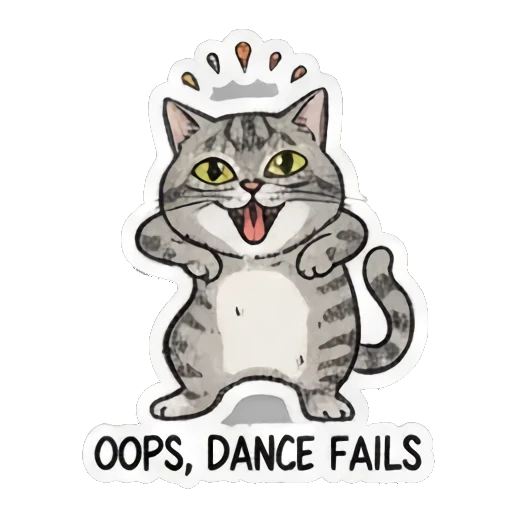 cat with excited expression Dancing Tabby Vibes sticker for expressive chats and social replies.
