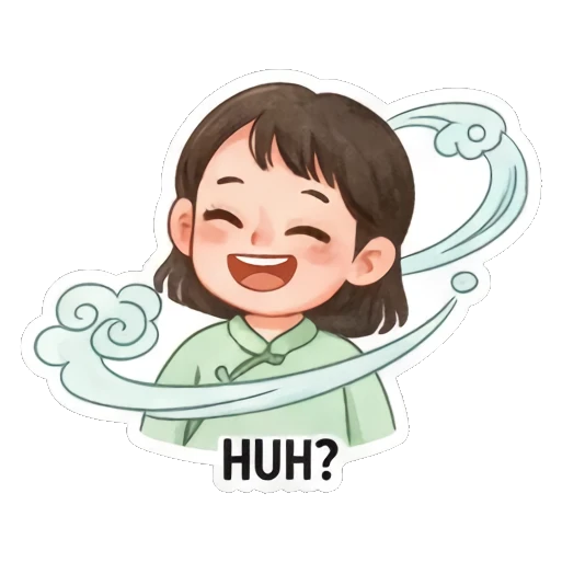 疑惑歪头的表情 Zen Girl Daily Life sticker for expressive chats and social replies.