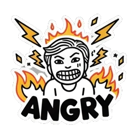 怒火中烧的愤怒 Pop Art Moods sticker for expressive chats and social replies.