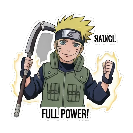 Power up pose Ninja World Expressions sticker for expressive chats and social replies.