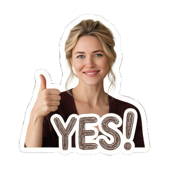 竖起大拇指YES Daily Life of a Modern Woman sticker for expressive chats and social replies.