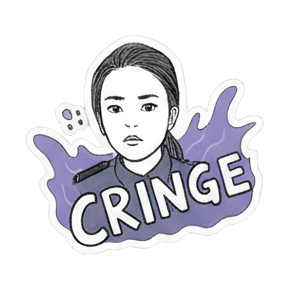 尴尬无语反应 Quirky Agent's Daily Reactions sticker for expressive chats and social replies.