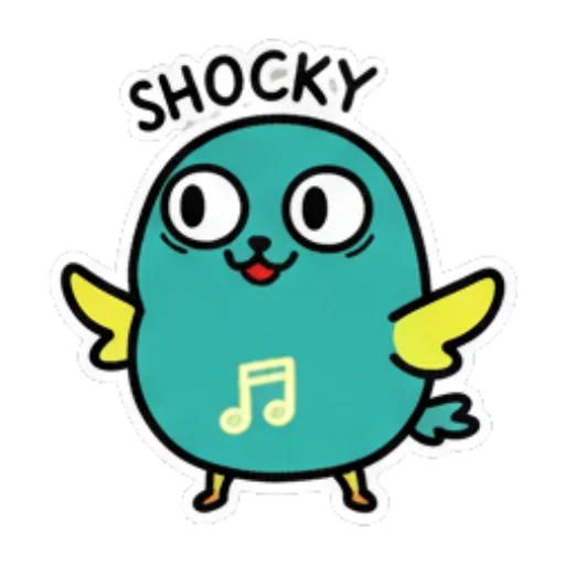 小鸟瞪大双眼，十分震惊 Cute Bird Emotions sticker for expressive chats and social replies.