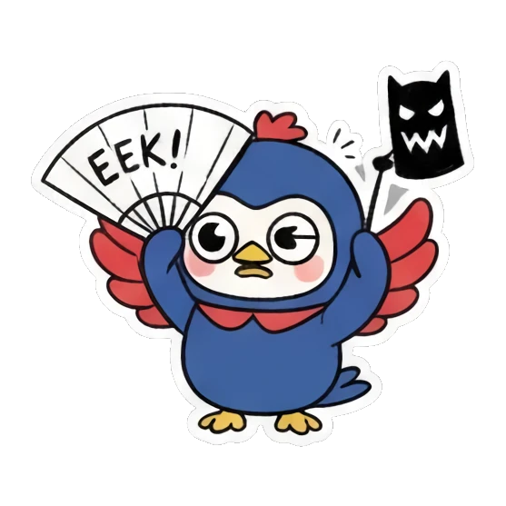 带有文字气泡 Blue Bird Doodle Adventures sticker for expressive chats and social replies.
