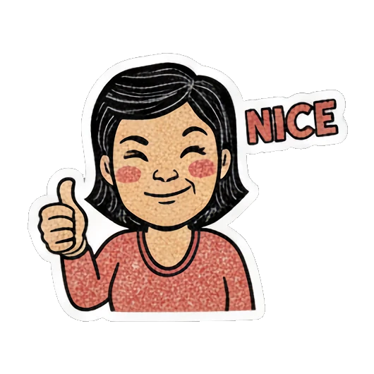 妈妈点头称赞 Cheerful Mom Daily Life sticker for expressive chats and social replies.