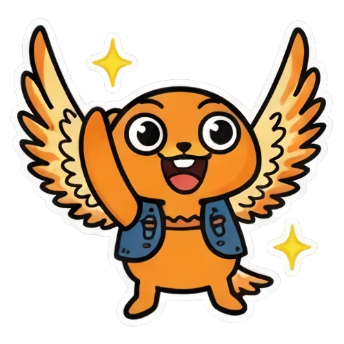 飞翼水獭开心飞翔 Winged Otter Daily Fun sticker for expressive chats and social replies.