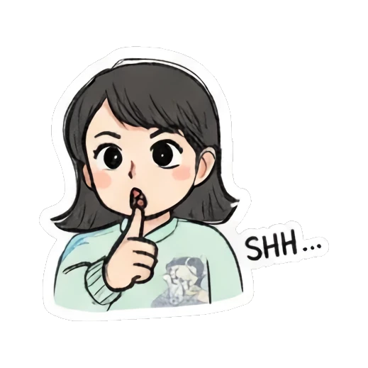 blushing shy Daily Life of a Cheerful Girl sticker for expressive chats and social replies.
