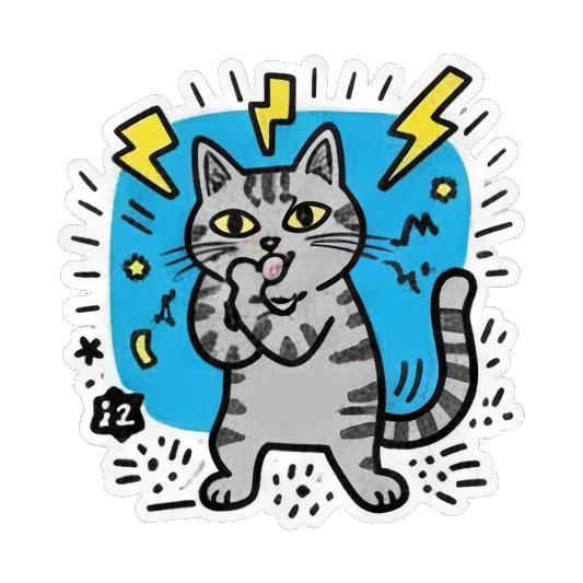 猫咪震惊表情 Colorful Keith Haring Cat sticker for expressive chats and social replies.