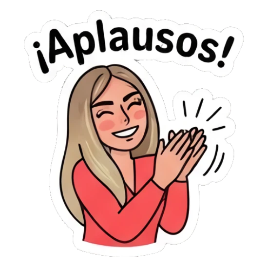 Woman clapping hands, applauding Couple Daily Vibes sticker for expressive chats and social replies.