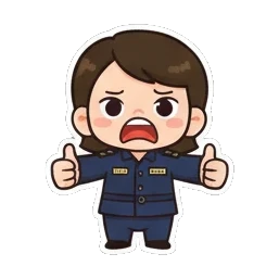 害羞警官双手合十。 Little Officer's Daily Express sticker for expressive chats and social replies.