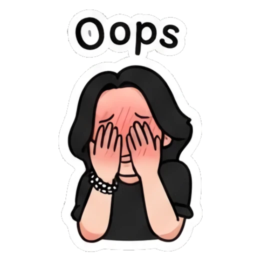 Embarrassed girl covering her face with hands. Cool Rocker Girl Daily Life sticker for expressive chats and social replies.