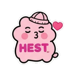 送出爱心的团子 Pink Blob Buddies sticker for expressive chats and social replies.