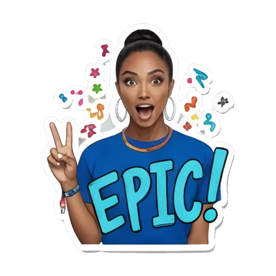 女孩唱歌表演 Vibrant Festival Girl sticker for expressive chats and social replies.