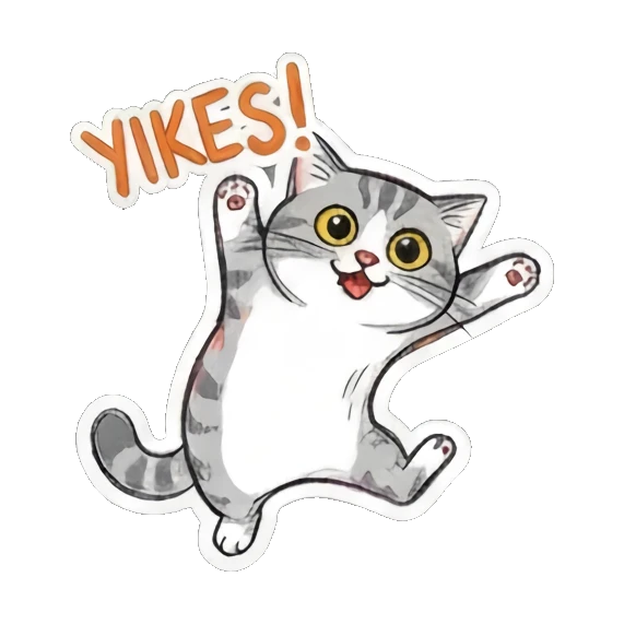Cat with an idea lightbulb Mischievous Meow Moments sticker for expressive chats and social replies.