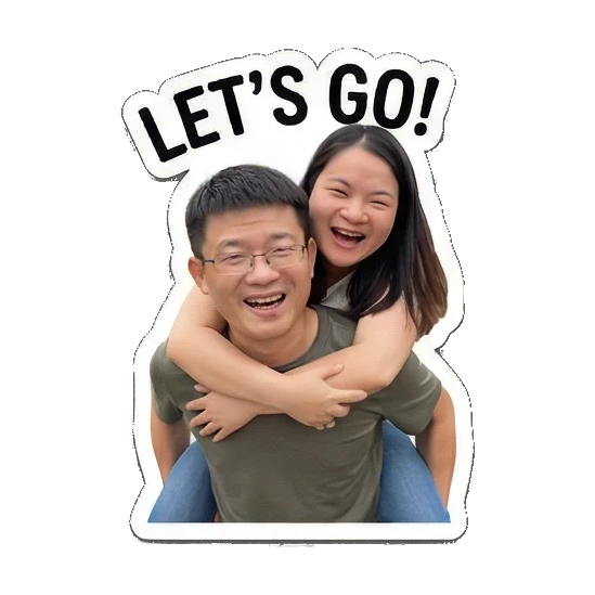woman piggybacking man Sweet Couple Moments sticker for expressive chats and social replies.