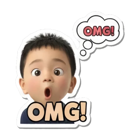 小男孩惊讶OMG Little Boy's Moods sticker for expressive chats and social replies.