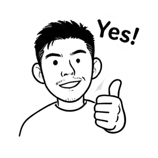 Young man giving a confident thumbs up Cool Guy Daily Vibes sticker for expressive chats and social replies.