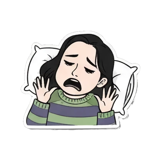 困倦想睡Zzz Cartoon Girl Expressions sticker for expressive chats and social replies.