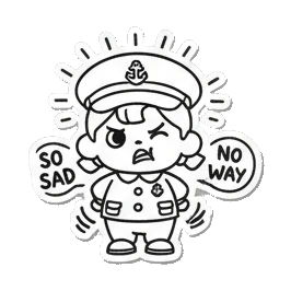 水手困倦睡觉 Sailor's Expressive Adventures sticker for expressive chats and social replies.