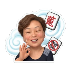 mother showing ok gesture Cheerful Mom Daily Life sticker for expressive chats and social replies.