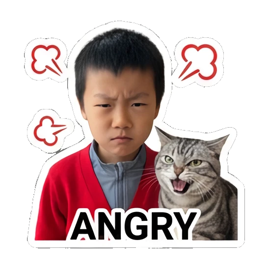Sticker 4 from AI Sticker Pack, designed for expressive chats, social replies, and everyday reactions.