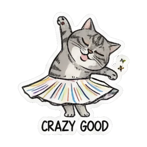 cat king of dance floor Dancing Tabby Vibes sticker for expressive chats and social replies.
