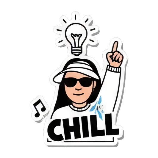 女孩有想法IDEA Visor Girl's Expressive World sticker for expressive chats and social replies.