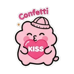 戴墨镜耍酷的团子 Pink Blob Buddies sticker for expressive chats and social replies.