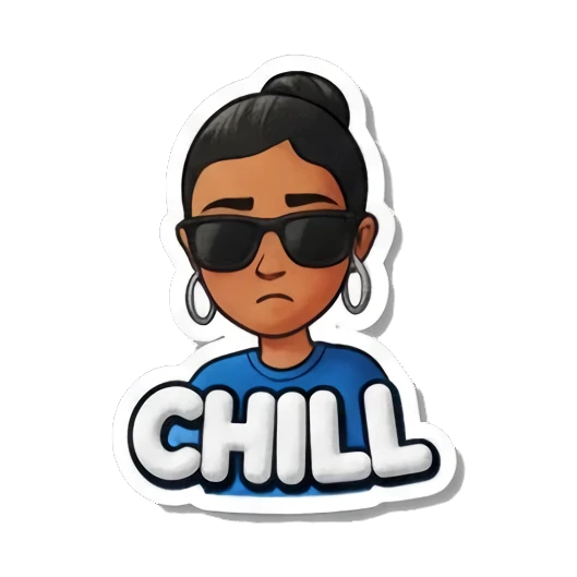 女孩戴墨镜酷 Playful Girl Expressions sticker for expressive chats and social replies.