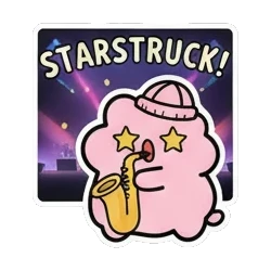 竖起大拇指点赞 Pinky Music Jam sticker for expressive chats and social replies.