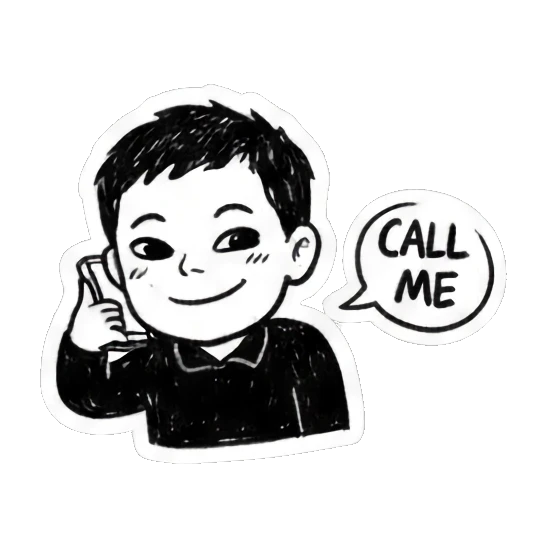 男孩打电话CALL ME Doodle Guy's Moods sticker for expressive chats and social replies.